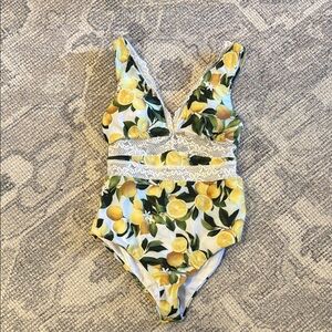 Beach Riot lemon print one piece Small